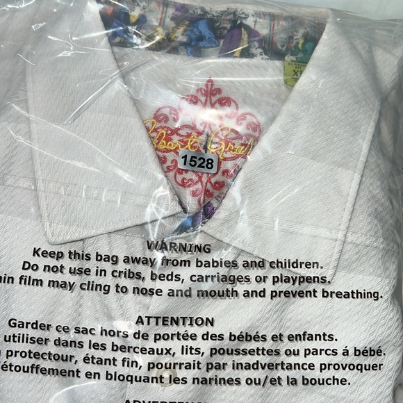 Robert Graham Button Down Dress Shirt With Masquerade Cuffs Extra Large - Picture 15 of 15